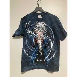 Vintage liquid blue wizard sorcerer shirt medium 90s y2k